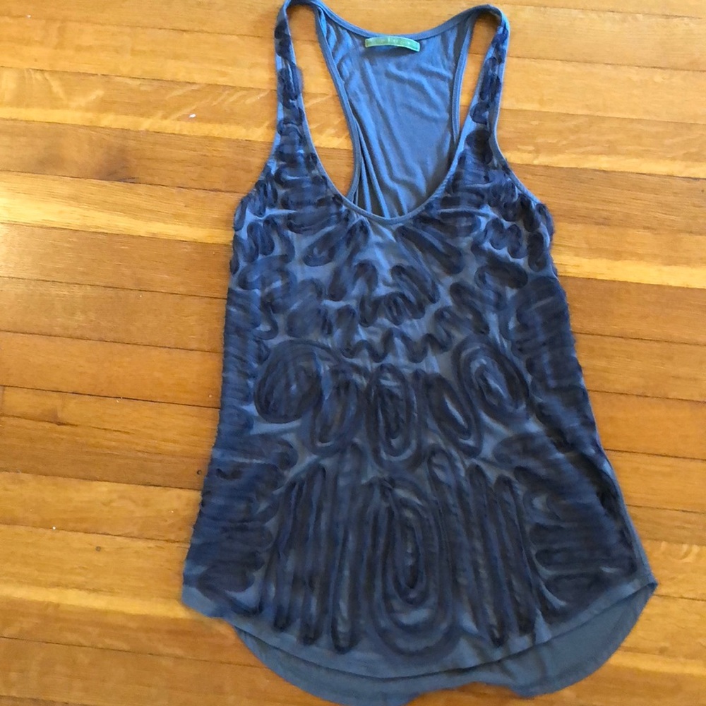 Long tank top with silk design by Velvet NWOT